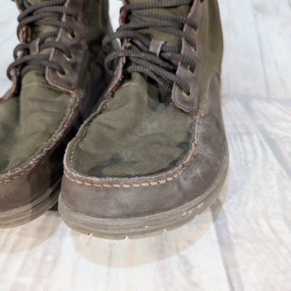 Lems Boulder Men's 12 Green Canvas Casual Retro Hiking Ankle Boot - Picture 2 of 7